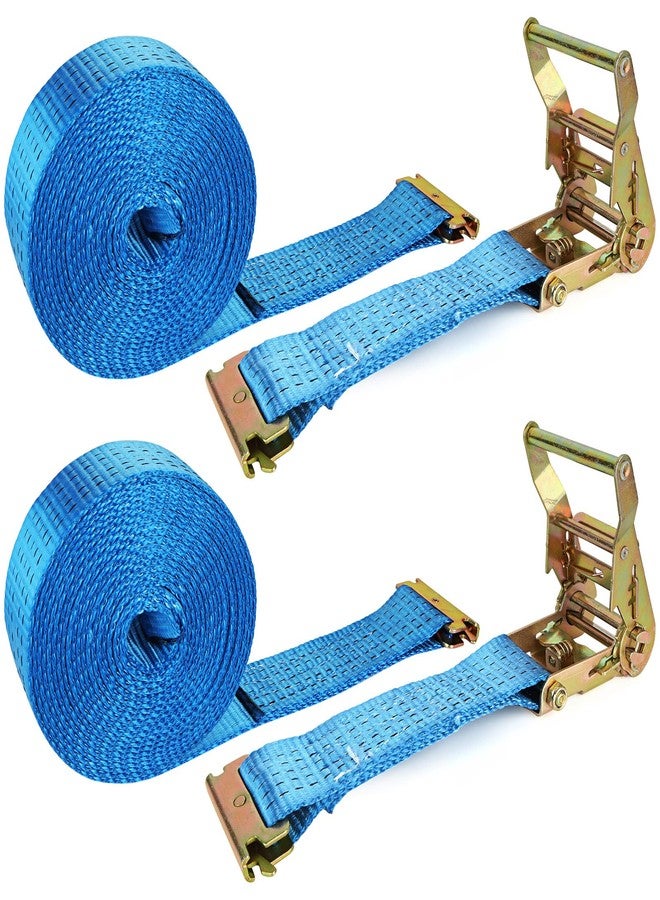LISHINE 2 Pack Heavy Duty Ratchet E Track Straps - 20ft, 11000 LBS Break Strength, Etrack Tie Down Straps for Trailer, Trucks - Image 1